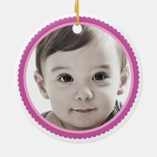 採用のデザインの名前をカスタムするの日付の写真 セラミックオーナメント (裏面)