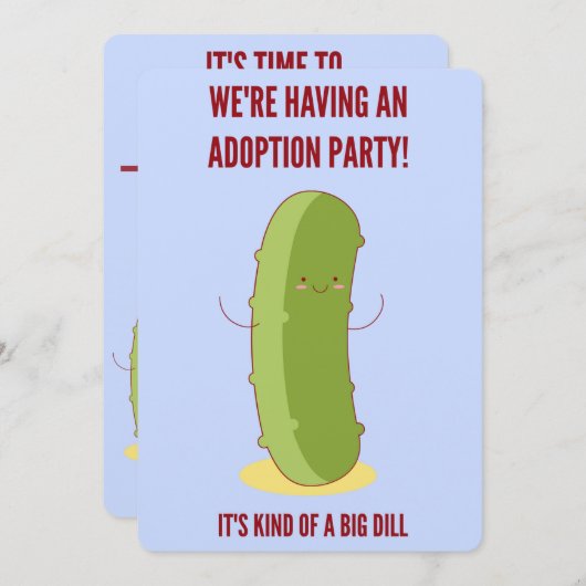採用のパーティーのおもしろいなピクルスの発表 招待状 (正面/裏面)