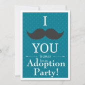 採用のパーティーのモダンな髭の青の発表 招待状 (正面)