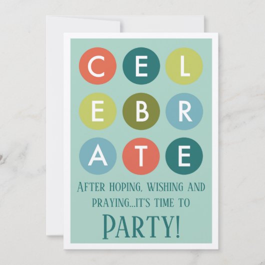 採用のパーティーのモダンは発表を一周します 招待状 (正面)