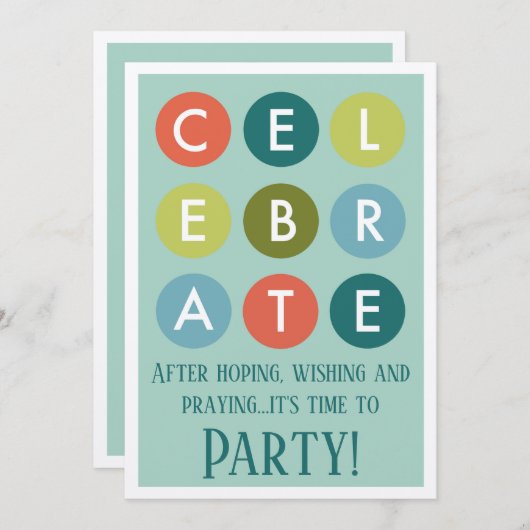 採用のパーティーのモダンは発表を一周します 招待状 (正面/裏面)