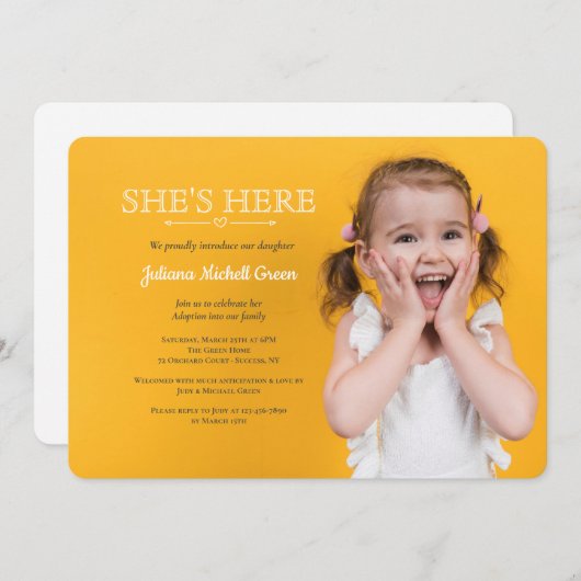 採用のパーティーの写真の招待状 招待状 (正面/裏面)