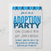 採用のパーティーの青くモダンな採用の発表 招待状 (正面)