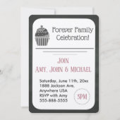 採用のパーティーの黒板のカップケーキの発表 招待状 (正面)