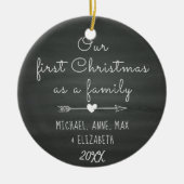 採用の初めてのクリスマスによって賛美される、擁護施設 セラミックオーナメント (正面)