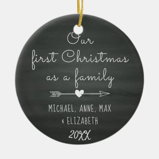 採用の初めてのクリスマスによって賛美される、擁護施設 セラミックオーナメント (正面)