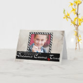 採用の子供の挨拶状 カード (黄色い花)