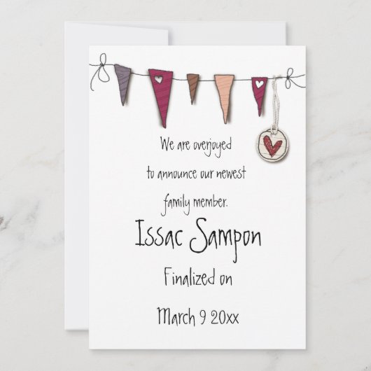 採用の発表の写真カード 案内状 (裏面)