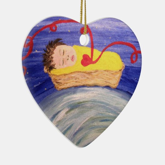 採用の赤い糸のオーナメント セラミックオーナメント (右)