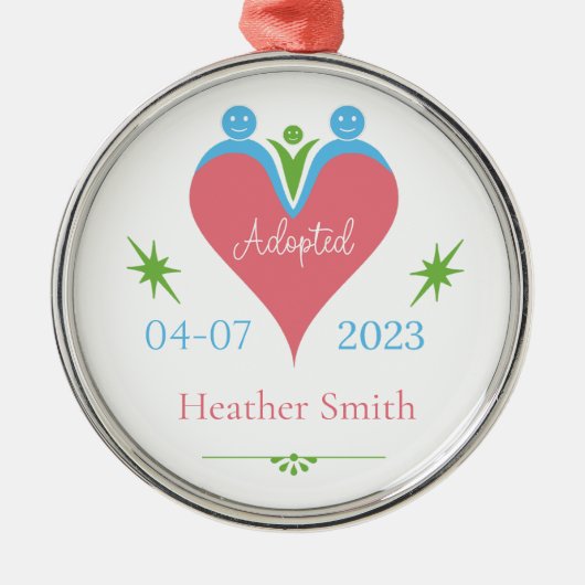 採用オーナメントパーソナライズされたを初めてのクリスマス メタルオーナメント (正面)