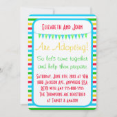 採用シャワーサーカスモダンズ明るいストライプ環境 招待状 (正面)