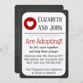 採用シャワー赤と黒の黒板の侵入 招待状 (正面/裏面)