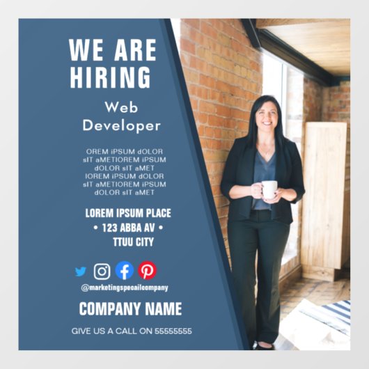 採用スタッフBUSINESSカスタムロゴチラシPoster ウィンドウサイン (シート)