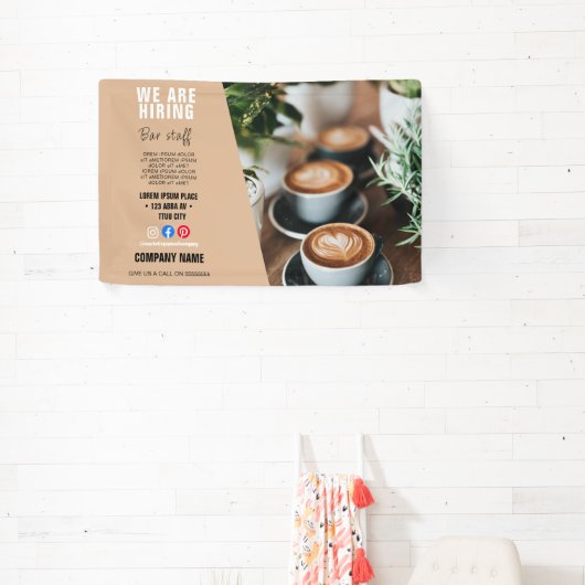 採用スタッフBUSINESSカスタムロゴチラシPoster Ped 横断幕 (インサイチュ)