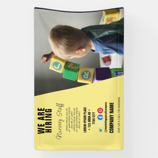 採用スタッフBUSINESSカスタムロゴチラシPoster Ped 横断幕 (縦)