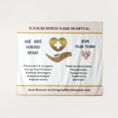 採用チーム社員ビジネスカスタム タペストリー (正面(横))