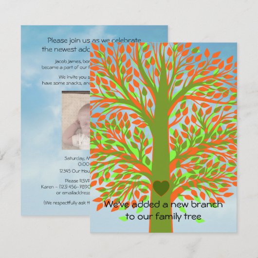 採用ツリー 招待状 (正面/裏面)