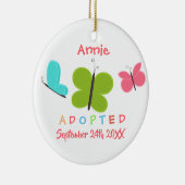 採用バタフライ採用 – 名前をカスタムする セラミックオーナメント (右)