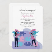 採用パーティーを見つけ恋しく思ました 招待状 (正面/裏面)