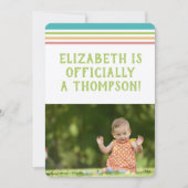 採用パーティーモダンの数々の色ストライプ写真 招待状 (正面)