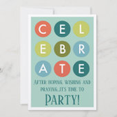 採用パーティーモダンサークルの発表 招待状 (正面)