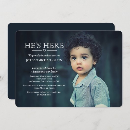 採用パーティー写真招待状 招待状 (正面/裏面)