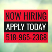 採用中 看板 オーダーメイド 店舗 窓用 再利用可能 デカール ウィンドウサイン (シート3)