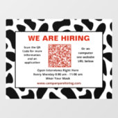 採用中 QR コード カスタマイズ ウィンドウサイン (シート)