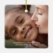 採用初めてのクリスマス素朴ツリー写真 セラミックオーナメント (裏面)