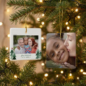 採用初めてのクリスマス素朴ツリー写真 セラミックオーナメント