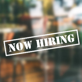 採用募集中 シンプルな斜めのプロフェッショナルなビジネス ウィンドウサイン