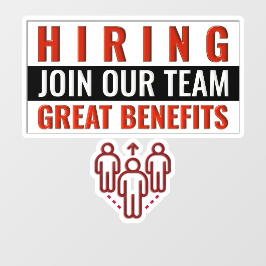 採用募集中!チームに参加しよう 充実した福利厚生 オーダーメイド ウィンドウサイン (シート)