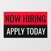 採用募集中 本日応募受付中 シンプル プロフェッショナル ビジネス ウィンドウサイン (シート)