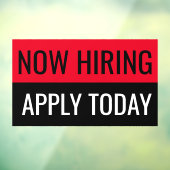 採用募集中 本日応募受付中 シンプル プロフェッショナル ビジネス ウィンドウサイン (シート3)