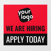 採用募集中 本日応募受付中 業務 ブランド カスタムロゴ ウィンドウサイン (シート)