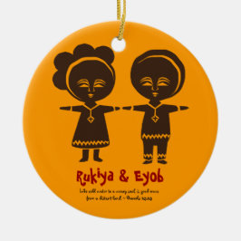 採用愛兄弟姉妹の写真のオーナメント セラミックオーナメント