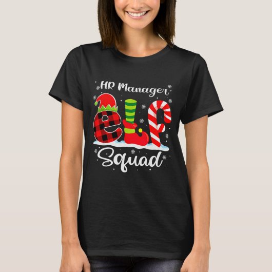 採用担当エルフ・スクワッド クリスマス採用担当者マッチング Tシャツ (正面)