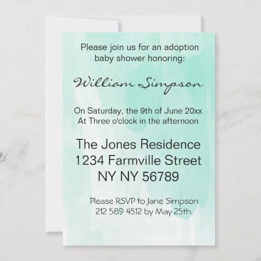 採用日のパーティの招待状 招待状 (裏面)