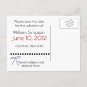 採用日はがきを保存する 案内ポストカード (裏面)