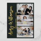 採用案内モダン3枚フォトフォイルはがき 箔シーズンポストカード (正面)