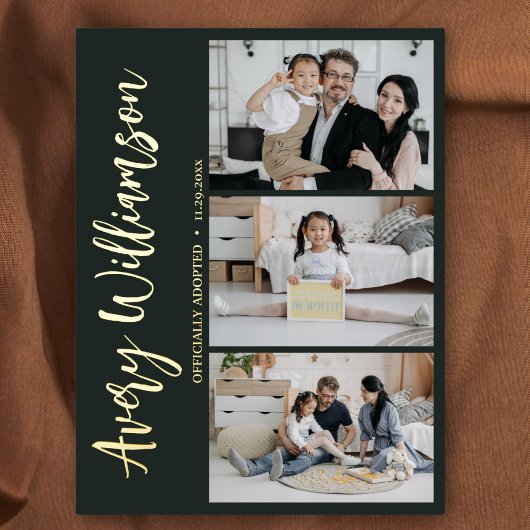 採用案内モダン3枚フォトフォイルはがき 箔シーズンポストカード