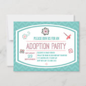 採用用シャモダンワーピンク&ブルーバタフライカード マグネット招待状 (正面)