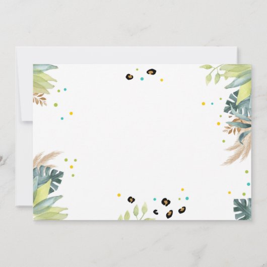 採用証明書サファリパーティー動物誕生日 招待状 (裏面)