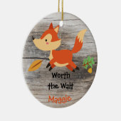 採用 – カスタマイズキツネ養子縁組 セラミックオーナメント (右)