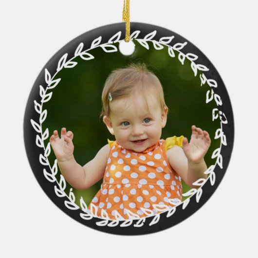 採用 – ピンカスタマイズク・バニー・フォスター・ギ気にフト セラミックオーナメント (裏面)