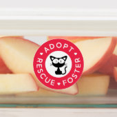 採用、救助、フォスター |かわいい黒猫 ラベル (貼付)