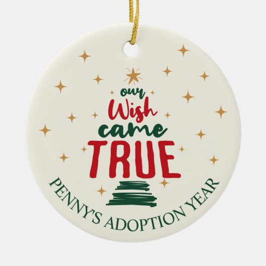 採用「私たちの願いは真来」クリスマス セラミックオーナメント (正面)