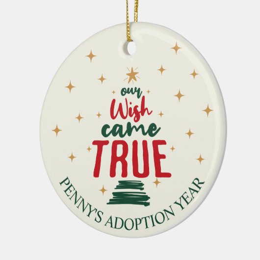 採用「私たちの願いは真来」クリスマス セラミックオーナメント (左)