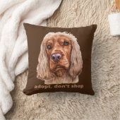 採用、買い物をしない(英語コッカースパニエル犬) クッション (ブランケット)