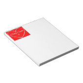 採用=赤のラブホワイト ノートパッド (アングル)